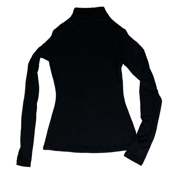 Naked Wardrobe Compression Long Sleeve Half Zip Neck Top Sz Small Womens Black - Picture 7 of 14